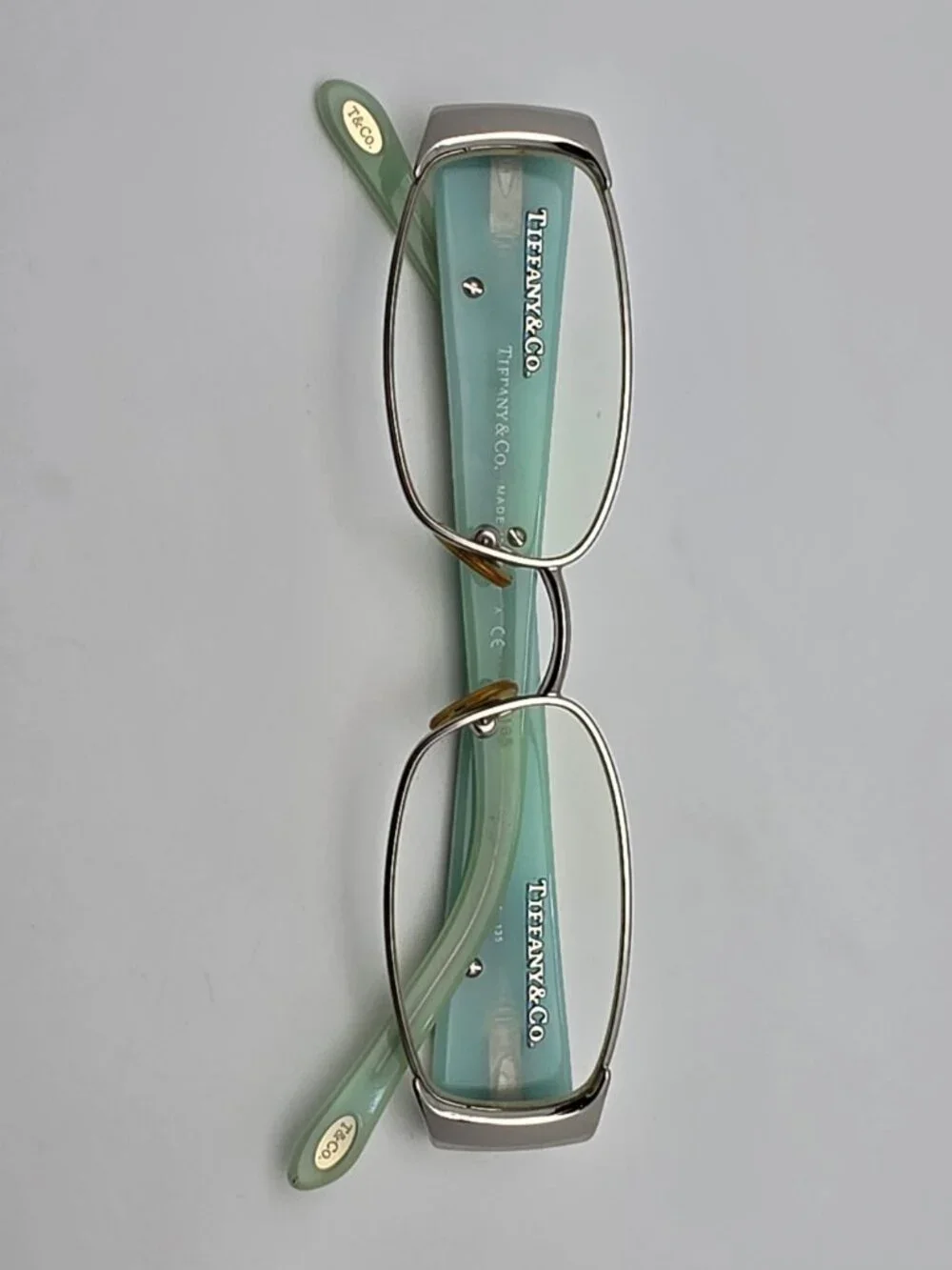 Tiffany & Co TF1020-B 6005 Silver Rhinestone Eyeglasses Frame w/ Case Italy 50mm